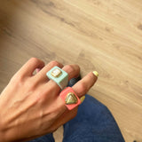 Anillo para mujer color mint madreperla