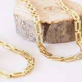 Pulsera cadena de latón dorada eslabones para mujer