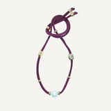 Collar ajustable para mujer con seda elástica miz color berenjena