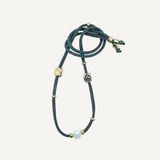 Collar ajustable para mujer con seda elástica miz azul grisáceo