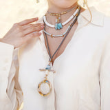 Light Blue Long Atida Necklace