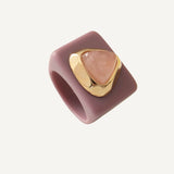 Anillo mujer color mora cuarzo rosa