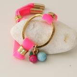 pulsera elástica fucsia fluor para mujer hecho en españa