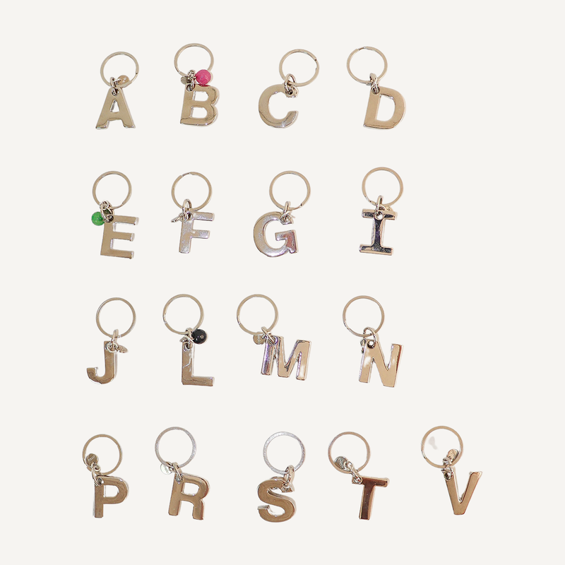 Silver Letter Keychain