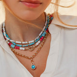 Turquoise Smooth Brasen Necklace